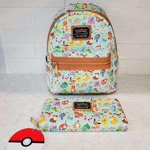Loungefly Pokemon Teal/Mint Mini Backpack & Wallet